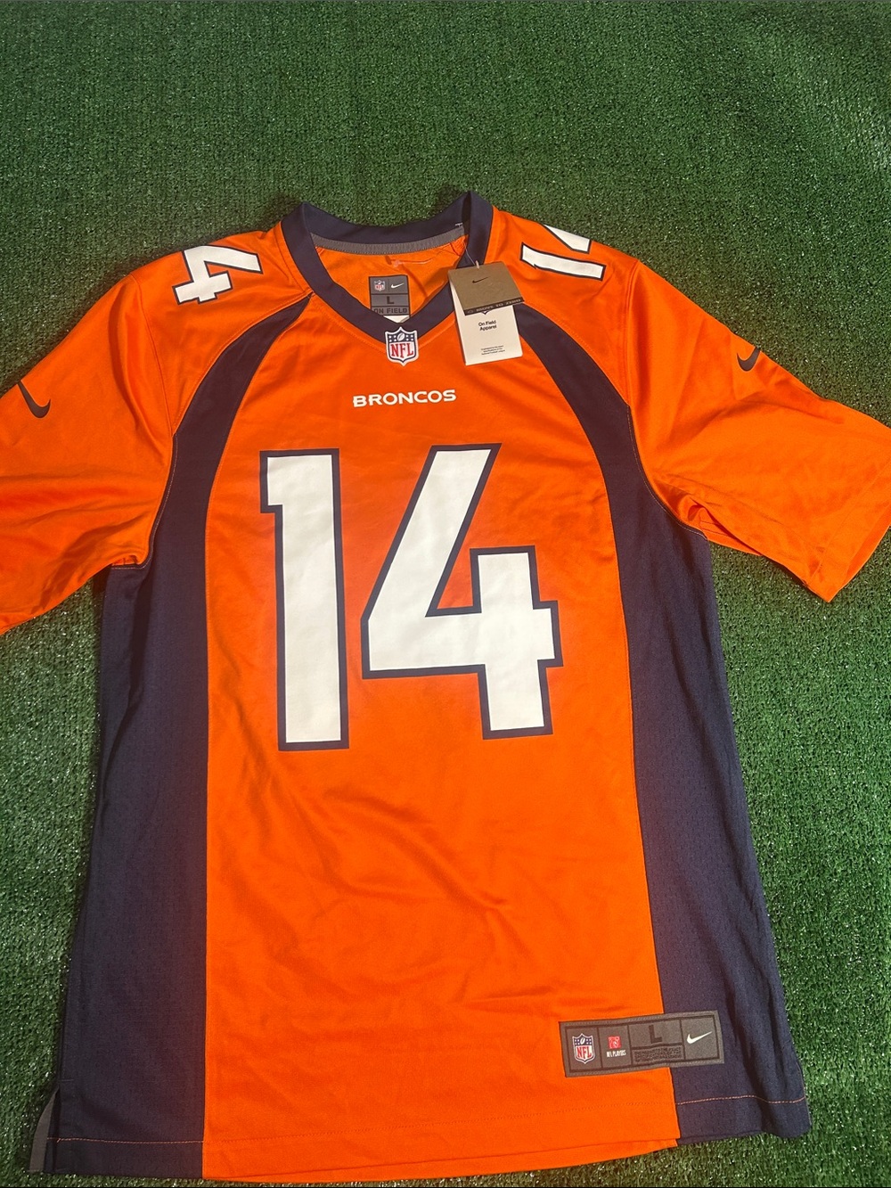 Nike Orange and Navy Denver Broncos #14 Jersey